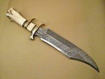 Damascus Steel Fixed Blade Hunting Knife with Sheath