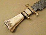 Damascus Steel Fixed Blade Hunting Knife with Sheath