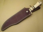 Damascus Steel Fixed Blade Hunting Knife with Sheath