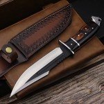 DeHong-88 Tactical Hunting Knife with Leather Sheath