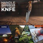 10" Damascus Hunting Knife with Walnut Handle