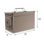 HOMESTEAD 50 Cal Metal Ammo Can - New Steel M2A1 Military Ammo Storage Box, Airtight and Water-Resistant Ammunition Storage (6-Pack, Dark Brown)