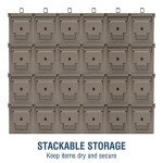 HOMESTEAD 50 Cal Metal Ammo Can - New Steel M2A1 Military Ammo Storage Box, Airtight and Water-Resistant Ammunition Storage (6-Pack, Dark Brown)