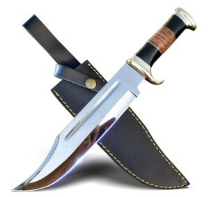 RISING CRAFTS 14" Crocodile Dundee Bowie Knife-Fixed Blade Knife With Sheath-Survival Knife-Hunting Knife-Tactical Knife for Camping, Outdoor, Bushcraft - Gift for Men