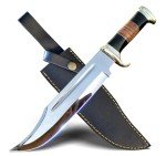 RISING CRAFTS 14" Crocodile Dundee Bowie Knife-Fixed Blade Knife With Sheath-Survival Knife-Hunting Knife-Tactical Knife for Camping, Outdoor, Bushcraft - Gift for Men