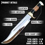 RISING CRAFTS 14" Crocodile Dundee Bowie Knife-Fixed Blade Knife With Sheath-Survival Knife-Hunting Knife-Tactical Knife for Camping, Outdoor, Bushcraft - Gift for Men