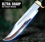 RISING CRAFTS 14" Crocodile Dundee Bowie Knife-Fixed Blade Knife With Sheath-Survival Knife-Hunting Knife-Tactical Knife for Camping, Outdoor, Bushcraft - Gift for Men