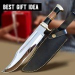 RISING CRAFTS 14" Crocodile Dundee Bowie Knife-Fixed Blade Knife With Sheath-Survival Knife-Hunting Knife-Tactical Knife for Camping, Outdoor, Bushcraft - Gift for Men