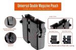 Universal Double Magazine Pouch Fit 9mm 10mm .40 .45 Caliber Dual & Single Stack Magazines, Black