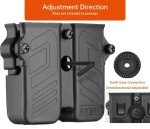 Universal Double Magazine Pouch Fit 9mm 10mm .40 .45 Caliber Dual & Single Stack Magazines, Black