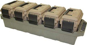 MTM AC5C 5-Can Ammo Crate Mini, Convenient size, Store 650 rounds of 9mm bulk ammo, Stackable, easy carry and transport of multi-caliber ammo, Rugged tactical carrying crate