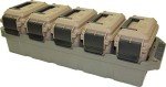 MTM AC5C 5-Can Ammo Crate Mini, Convenient size, Store 650 rounds of 9mm bulk ammo, Stackable, easy carry and transport of multi-caliber ammo, Rugged tactical carrying crate