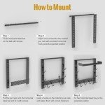OneTigris Gun Rack Wall Mount 12, Hold Up 80lbs Indoor Gun Rack for Wall with Shelf Horizontal with 10 Hooks and 1 Removable Gun Accessories Tray 21.5"*22.1"