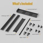 OneTigris Gun Rack Wall Mount 12, Hold Up 80lbs Indoor Gun Rack for Wall with Shelf Horizontal with 10 Hooks and 1 Removable Gun Accessories Tray 21.5"*22.1"