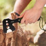 Hitdudu Camping Hatchet -Fixed Blade Knife -Folding Saw -Machete Combo Set with Sheath, Full Tang Axe & Hunting Knives with Paracord Handle for Outdoors Camping Survival, Ideal Gift