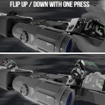 Visiofire 45 Degree Offset Iron Sights| Flip Up Fiber Optic Sights with Red Green Dots| Tool-Free Adjustable Back Up Canted Iron Sights Rapid Transition (45 Degree Offset Iron Sights)