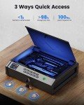 MOLICAR Gun Safe, Biometric Gun Safes for Handgun with LCD of Temp Humidity Battery, USB-C Port, Fingerprint Quick Access Pistol Safe for Home Bedside Nightstand Car
