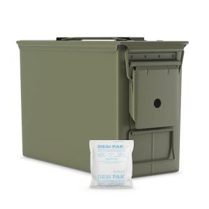 50 Cal Ammo Can M2A1 - Steel Ammo Boxes for Storage, Air Tight & Waterproof Metal Box for Ammunition Rounds or Underground Storage Container, Military Spec Certified Utility Dry Ammo Box + Sealed Lid