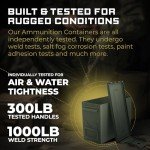 50 Cal Ammo Can M2A1 - Steel Ammo Boxes for Storage, Air Tight & Waterproof Metal Box for Ammunition Rounds or Underground Storage Container, Military Spec Certified Utility Dry Ammo Box + Sealed Lid