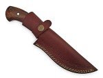 High Carbon Steel Knife - Handmade Full Tang Bushcraft Knife - Hunting Knife, Survival Knife, Fixed Blade Knife & Camping Knife - Camping Knives & Hunting Knives with Rosewood Handle & leather Sheath