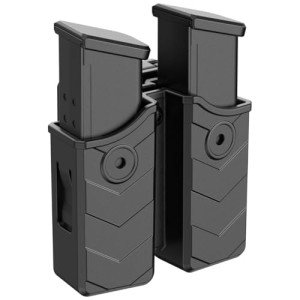 Universal Double Magazine Pouch, 9mm .40 Double Stack Mag. Holder Dual Holster with 1.5''-2'' Belt Clip for Glock Sig sauer S&W Beretta Browning Taurus H&K Most Pistol Mags