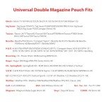 Universal Double Magazine Pouch, 9mm .40 Double Stack Mag. Holder Dual Holster with 1.5''-2'' Belt Clip for Glock Sig sauer S&W Beretta Browning Taurus H&K Most Pistol Mags