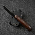 SDOKEDC Knives DC53 Steel Tactical Fixed Blade Knife Micarta Handle with kydex sheath for Men EDC Outdoor Camping Survival Hunting (Black+Micarta)