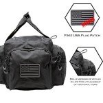 Exos Tactical Range Bag - Medium Size Range Bag for Shooting - Gun Case for Handguns, Ammo Storage, Tactical Backpack, Molle Webbing, Free Subdued USA Patch, Designed in the USA (Black)