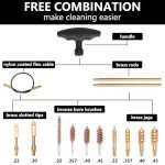 BOOSTEADY Universal Handgun Cleaning kit .22,.357,.38,9mm,.45 Caliber Pistol Cleaning Kit Bronze Brush and Brass Jag Adapter