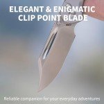 CJRB Bowie Pyrite Pocket Knife EDC Knife Folding Knife with 3.15'' AR-RPM9 Steel Blade, Hunting Knife with Wood Handle for Camping, Survival - Suitable for Men & Women - J1942 Rosewood