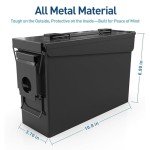 HARDROCK 30 Cal Ammo Can Metal 9mm Ammo Box Storage Crate case for Shotgun Bullet Rifle Nerf Ammunition Waterproof case-Gard Organizer(Black),Gift Boxes for Dad Husband Father