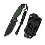 CIVIVI Timberbark Fixed Blade Knife with Kydex Sheath & Clip, 3.2" 14C28N Blade Micarta Handle with Lanyard, Ideal EDC Hunting Knife for Outdoor Adventures Camping Hiking C23094-3, Green