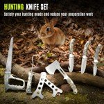 Jellas Hunting Knife Set, 13 Pieces Hunting Gear with Butcher Knife, Skinning Knife, Gut Hook, Bone Saw, Hard-Side Case, Fixed Blade Knife, Field Dressing Kit, Portable Butcher Game Processor Set