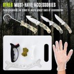 Jellas Hunting Knife Set, 13 Pieces Hunting Gear with Butcher Knife, Skinning Knife, Gut Hook, Bone Saw, Hard-Side Case, Fixed Blade Knife, Field Dressing Kit, Portable Butcher Game Processor Set