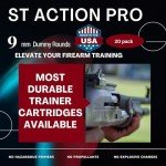 ST Action Pro 9mm Snap Caps – Orange Safety Trainer Dummy Rounds, Reusable Dry Fire Training Ammunition (20-Pack) for Gun Owners