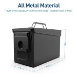HARDROCK 50 Cal Ammo Can Metal 9mm Ammo Box storage crate case For Shotgun bullet Rifle Nerf Ammunition Waterproof case-gard organizer Gifts for Men,Gift boxes for Dad Husband Father