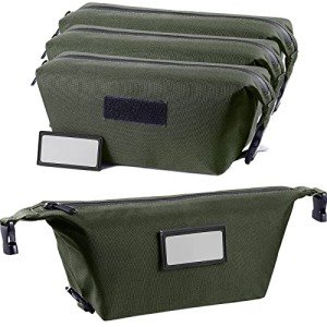 CITYCHASE 4-Pack Tactical Ammo Bag, Ammo Pouch with Adjustable Handle Bunkle & Rubber ID Patches, Loose Molle Pouches Ammo Case for Rifle Pistol Range Bag, Green