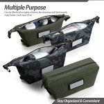 CITYCHASE 4-Pack Tactical Ammo Bag, Ammo Pouch with Adjustable Handle Bunkle & Rubber ID Patches, Loose Molle Pouches Ammo Case for Rifle Pistol Range Bag, Green