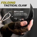 Tactical Spring Assisted Pocket Knife - Karambit Folding Knives for Men - Folding Sharp Tiger Claw Blade - Best Combat Tool for Hunting Military Camping Self Defense EDC - Birthday Mens Gifts X-42