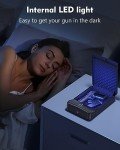 HOLEWOR Gun Safe Small Pistol Safe Biometric Gun Lock Box for Handgun, Fingerprint Quick Access Portable Pistol Case for Car Travel Nightstand Bedside