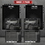 STOPBOX PRO Gun Safe Alternative for Handgun Storage, Instant Access Portable Gun Case, TSA Compliant Lock Box for Car, Travel or Home Safe Box, Quick Access Pistol | Black - 2PK (Full-Size Only)