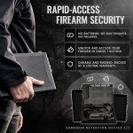 STOPBOX PRO Gun Safe Alternative for Handgun Storage, Instant Access Portable Gun Case, TSA Compliant Lock Box for Car, Travel or Home Safe Box, Quick Access Pistol | Black - 2PK (Full-Size Only)