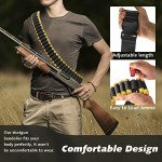 Tyseam 60 Round Adjustable Shotgun Shell Bandolier with Quick Release Buckle, 12/20 Gauge Shotgun Shell Holder Holds 60 Shotgun Shells for Hunting (Black)