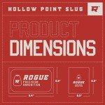 Rogue Precision .22 Cal Hollow Point Slug Airgun Pellets - Dish Base - .22 Caliber - 24 Grains - Made in The USA - 200 Count, gray