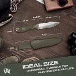 ODENWOLF WOLF-I Full Tang Survival Knife with Sheath - Stylish Tactical Fixed Blade Knife - Made of D2 Steel - Bushcraft and Camping Knife Survival - Perfect EDC Outdoor Knife with TPE Handle
