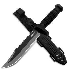 Dispatch Fixed Blade Hunting Knife with Sheath, 12-inch Survival Knives for Men Tactical Bowie Knife with Non-Slip Handle for Bushcraft, Outdoor Camping