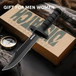 Dispatch Fixed Blade Hunting Knife with Sheath, 12-inch Survival Knives for Men Tactical Bowie Knife with Non-Slip Handle for Bushcraft, Outdoor Camping