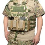 Molle Mag Pouch Open Top Triple Magazine Pouch Holder for M4 M16 AK AR Glock M1911 92F 9mm Kangaroo Rifle Magazines and Pistol Mag Pouch (Triple-Tan)
