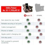 BarvA Phone Docking Station with Patented Adaptive Wood Gun Rack | Night Stand Smart Watch & Phone Stand | Charging Station Desk Organizer | Gun Accessories Storage and Organization