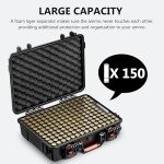150 Rounds Shotgun Shells Case with Desiccant - Travel Safe/Mil Spec/Waterproof Ammo Storage Case - for 12GA 20GA 16GA 10GA 8GA Gauge Shotgun Shells